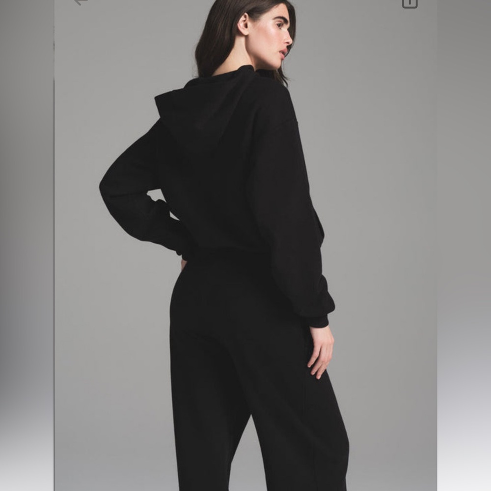 SET of Skims Cotton Fleece Classic Hoodie and Sweats Onyx - Picture 2 of 13